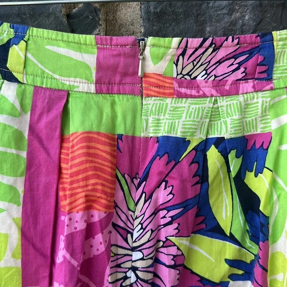 Lilly Pulitzer Tiki Floral Pleated Skirt in 'Thatch Patch' Pattern Size 4